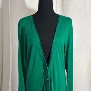 Mossimo Kelly Green Longline Lightweight Button Down Cardigan